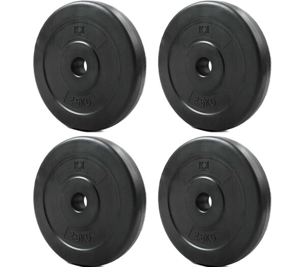 KK Vinyl Weight Plate Set. 1 Inch Vinyl Weight Disc Pair. 2 x 2.5kg, 5kg or 10kg Barbell Weight Plates. Dumbbell Plates for Home or Gym Training or Weightlifting. - Image 3