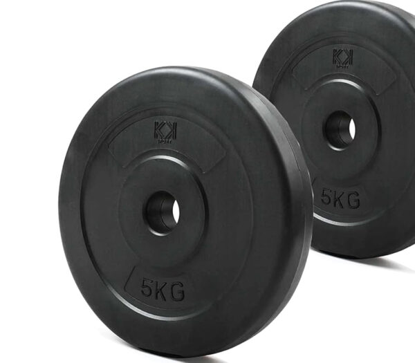 KK Vinyl Weight Plate Set. 1 Inch Vinyl Weight Disc Pair. 2 x 2.5kg, 5kg or 10kg Barbell Weight Plates. Dumbbell Plates for Home or Gym Training or Weightlifting. - Image 2