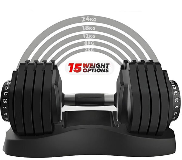 Adjustable Dumbbell Set 2 x 24kg with Fast Automatic Adjustable - Image 2