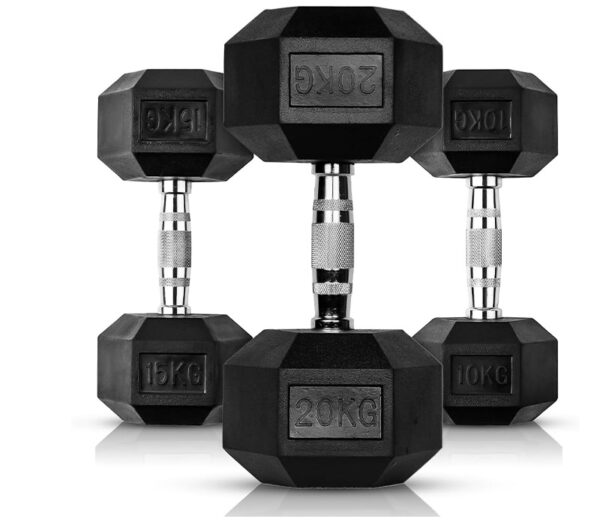 Select Choice From 1KG - 50KG Rubber Weight Dumbbell Sets
