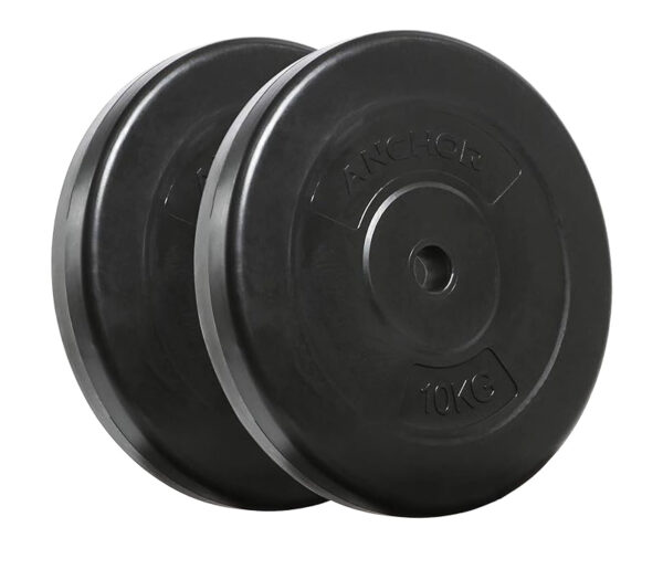 Weight plate disc vinyl (1 inch) 10kg x 2 Standard Plates 20kg weights set for Weight lifting Dumbbell bars strength training home gym fitness workout - Image 2