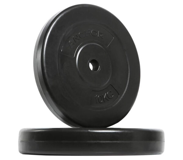 Weight plate disc vinyl (1 inch) 10kg x 2 Standard Plates 20kg weights set for Weight lifting Dumbbell bars strength training home gym fitness workout - Image 4