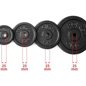 PROIRON Cast Iron Weight Plates 1 Inch Barbell Plates 1.25kg, 2.5kg, 5kg, 10kg Discs in Pair for Lifting and Strength Training, Weights Plates Set for 1’’ Bar